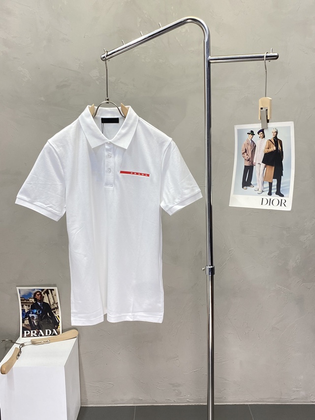 프라다 남성 폴로 셔츠 카라 반팔티