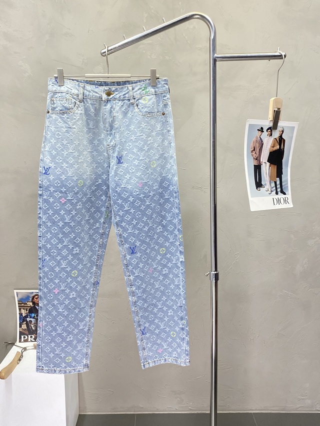 루이비통 모노그램 남성 데님 바지 팬츠