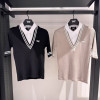 PXG 여성 반팔 니트 2칼라