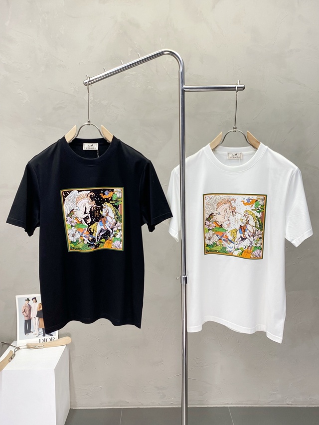 에르메스 남성 반팔 티셔츠 2칼라