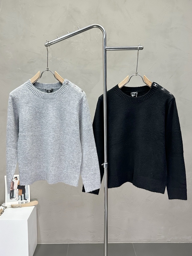 샤넬 울 니트 스웨터 2칼라