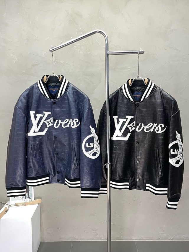루이비통 LV 러버스 베이스볼 가죽 자켓 재킷 2칼라