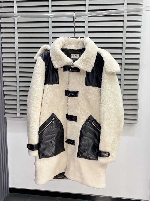 에르메스 시어링 롱 코트