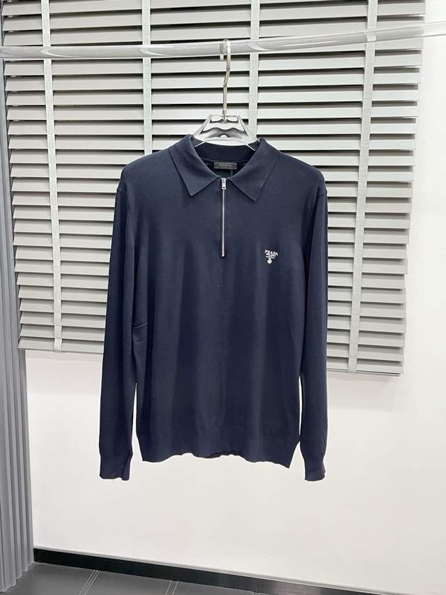 프라다 하프 집업 긴팔 폴로 니트