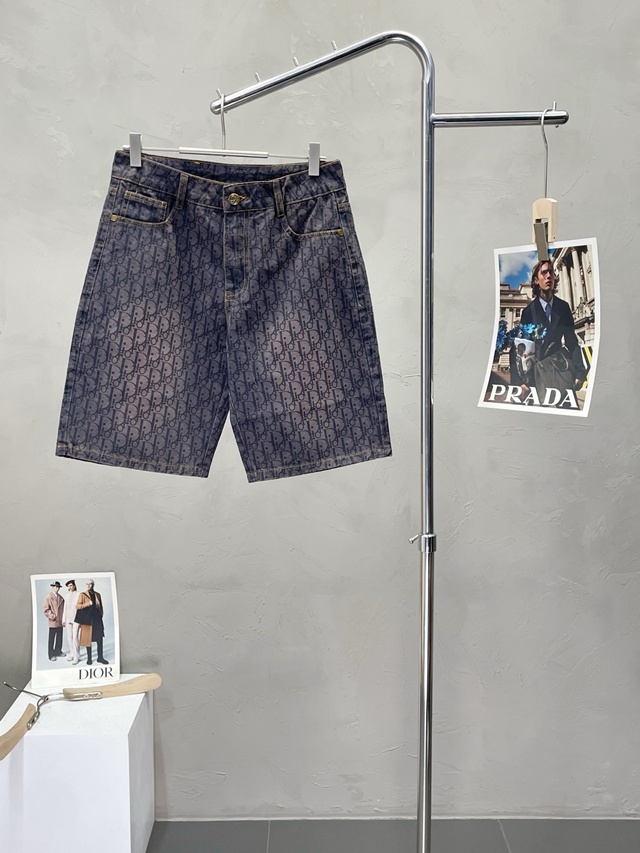 디올 오블리크 데님 반바지 쇼츠