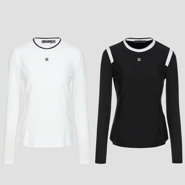 지포어 여성 이너 긴팔티 2칼라