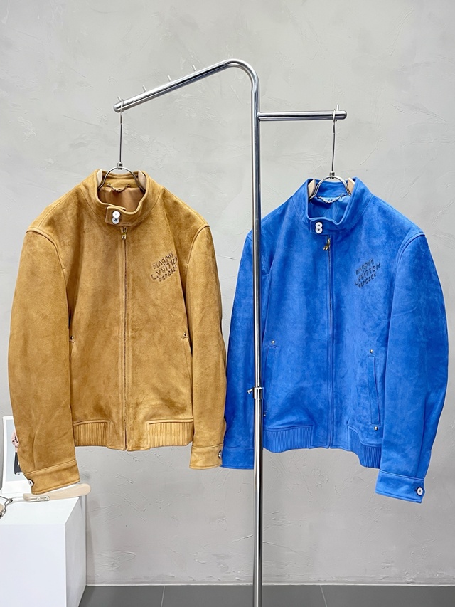 루이비통 스웨이드 가죽 자켓 재킷 아우터 2칼라