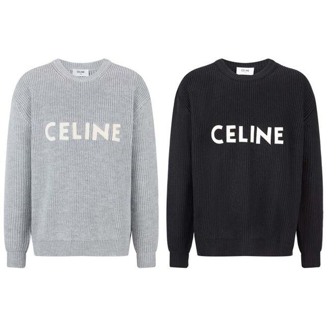 셀린느 리브드 울 오버사이즈 스웨터 2칼라