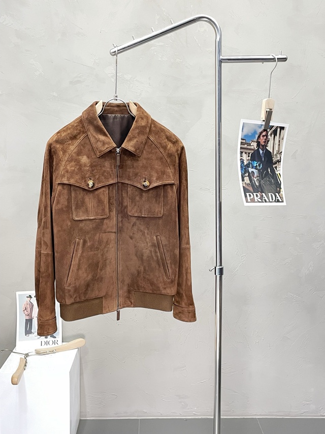 제냐 스웨이드 가죽 자켓 재킷