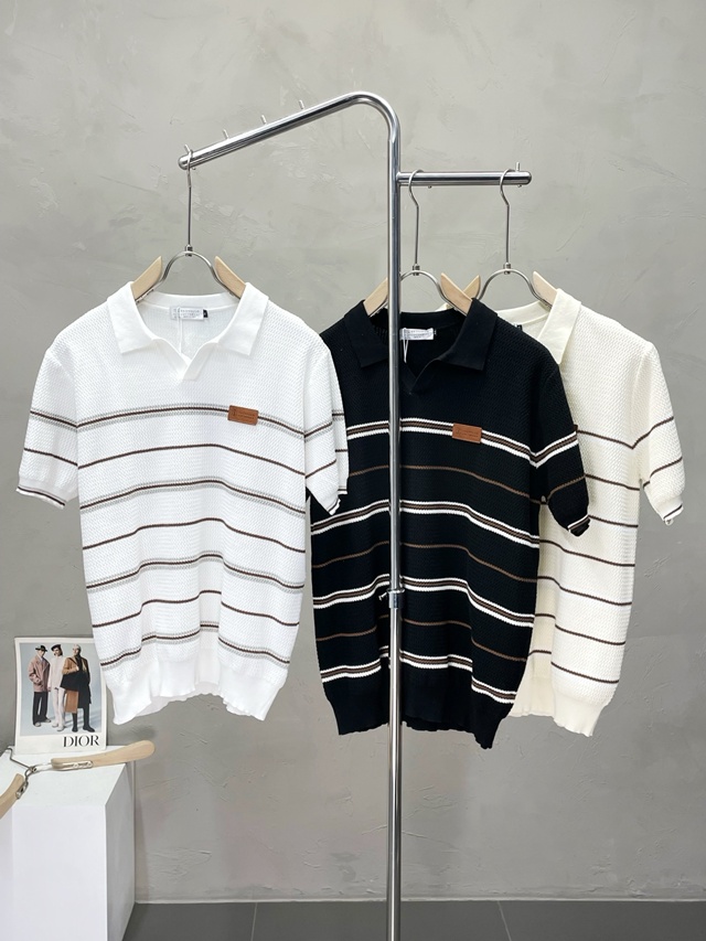 브루넬로 쿠치넬리 폴로 니트 카라 반팔 니트 3칼라