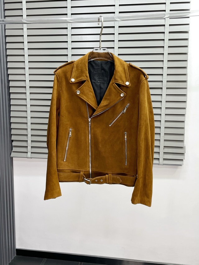 프라다 스웨이드 가죽 자켓 재킷