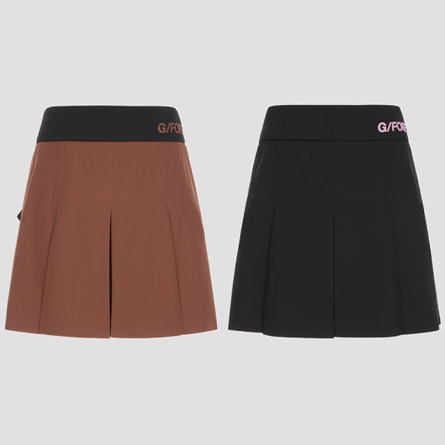 지포어 여성 플리츠 스커트 2칼라