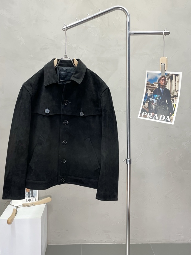 프라다 스웨이드 가죽 자켓 재킷