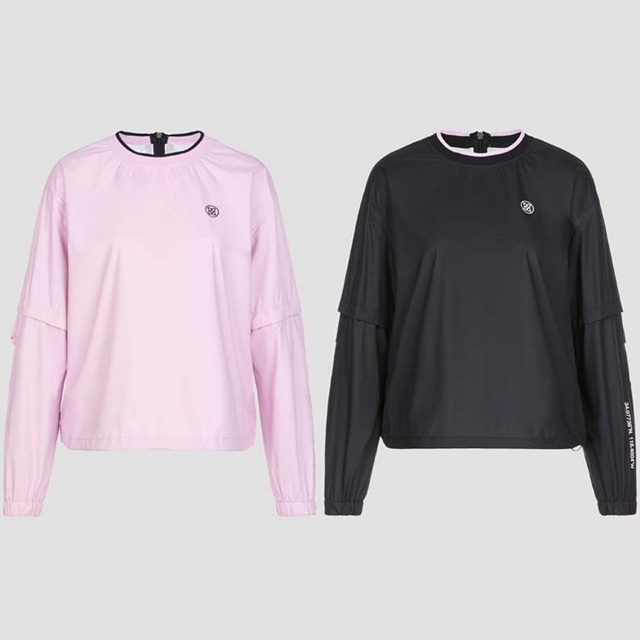 지포어 소매탈부착 여성 티셔츠 2칼라