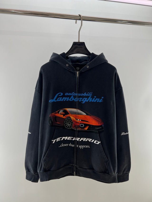 발렌시아가 오토모빌리 람보르기니 루즈핏 집업 후디 후드집업