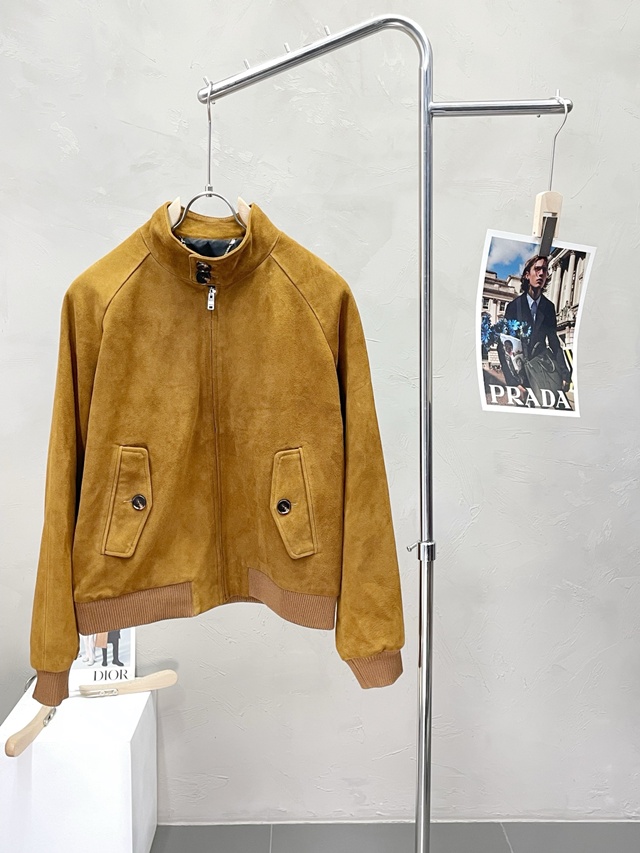프라다 스웨이드 가죽 자켓 재킷