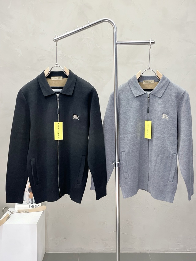 버버리 니트 집업 재킷 2칼라