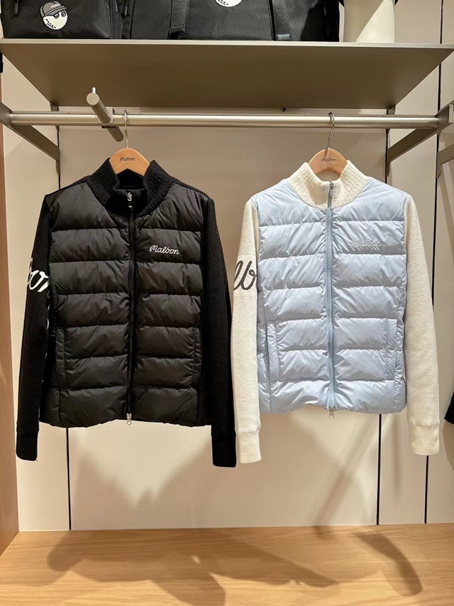 말본 여성 니트 패치 패딩 2칼라