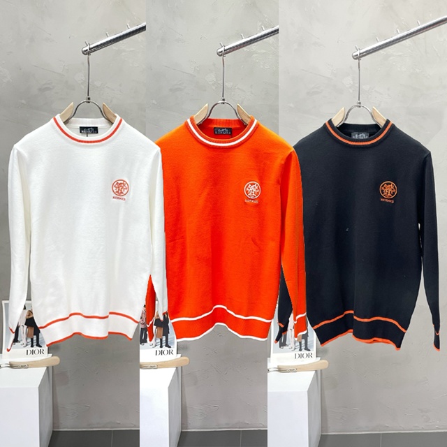 에르메스 크루넥 니트 스웨터 3칼라