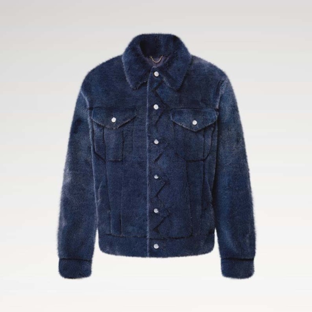 루이비통 밍크 데님 트러커 재킷 코트 1AIMUE