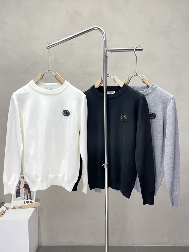 디올 크루넥 니트 스웨터 3칼라