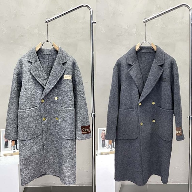 구찌 울 더블 롱 코트 2칼라