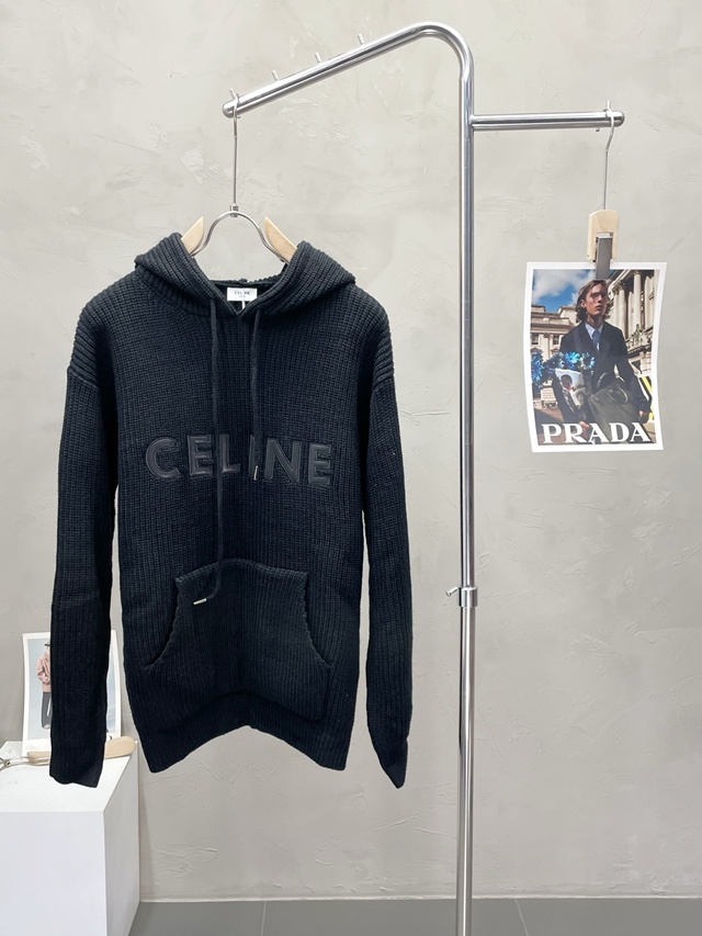 셀린느 루즈핏 후드 니트