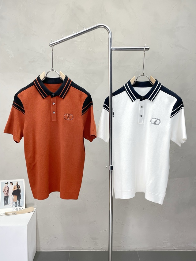 발렌티노 폴로 카라 반팔 니트 2칼라