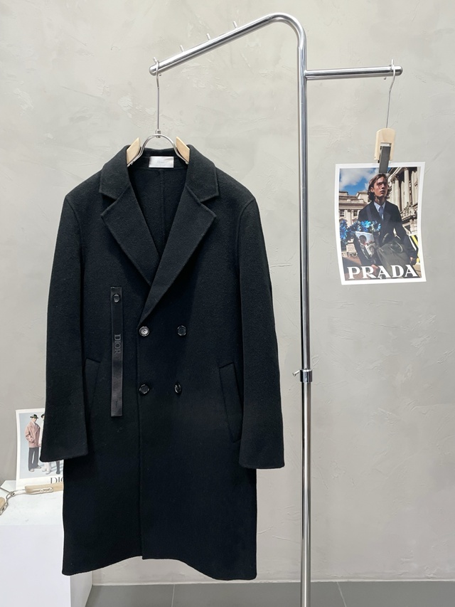 디올 모직 더블 롱 코트