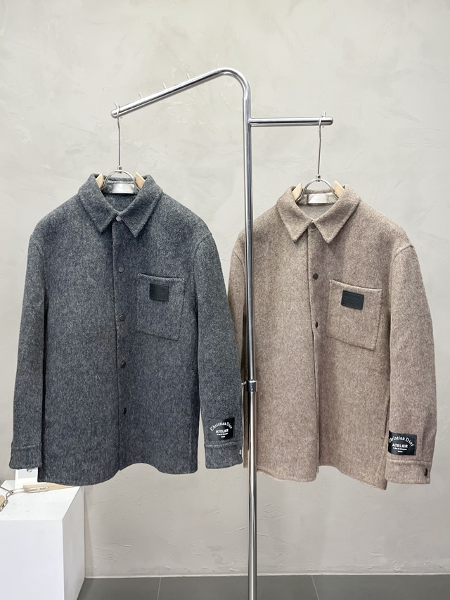 디올 아틀리에 모직 더블 코트 2칼라