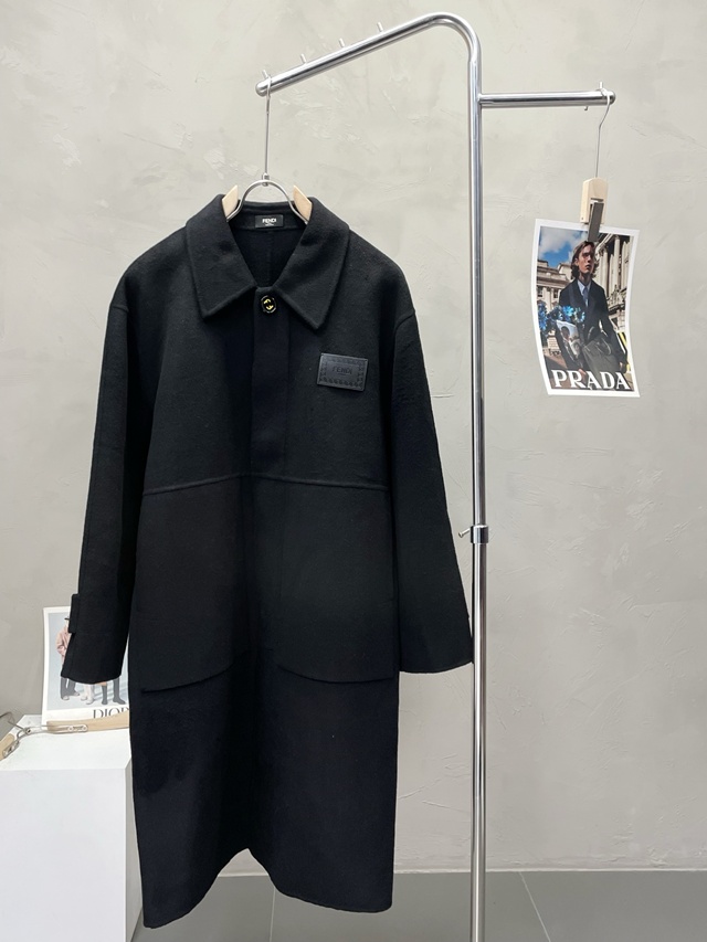 펜디 모직 더블 롱 코트