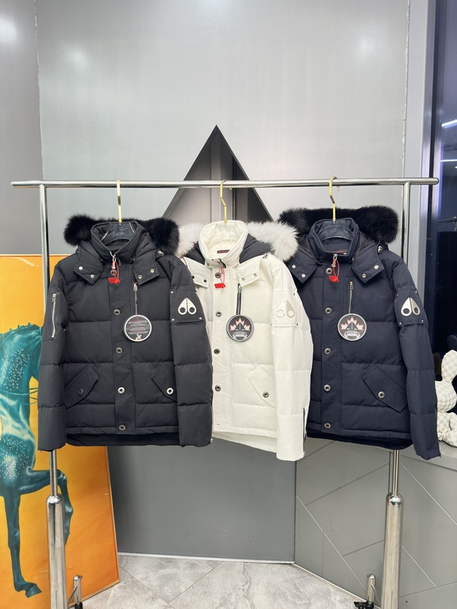 무스너클 쓰리쿼터 다운 봄버 재킷 패딩 3칼라