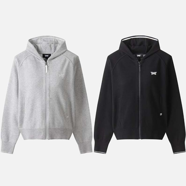 PXG 여성 풀집업 후드 니트 2칼라