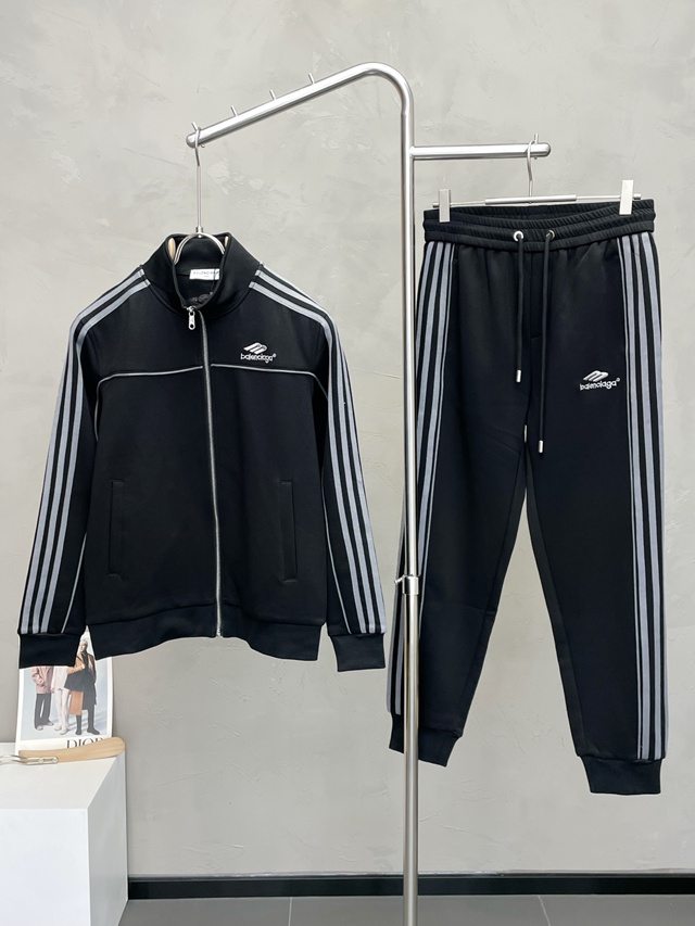 발렌시아가 트레이닝복 져지 트랙탑 + 트랙 조거 팬츠 밴딩 바지 세트