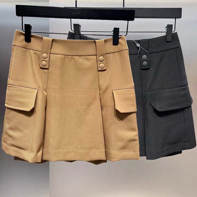 지포어 여성 포켓 플리츠 스커트 2칼라