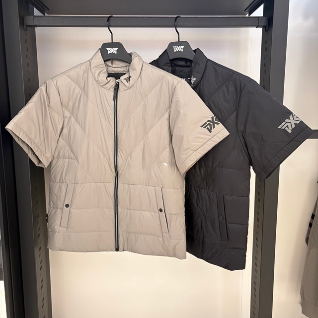 PXG 남성 반팔 다운 재킷 패딩 2칼라