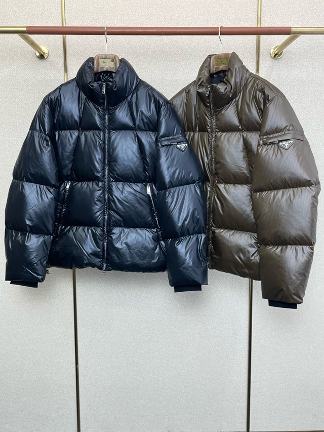 프라다 후드 다운 재킷 패딩 2칼라