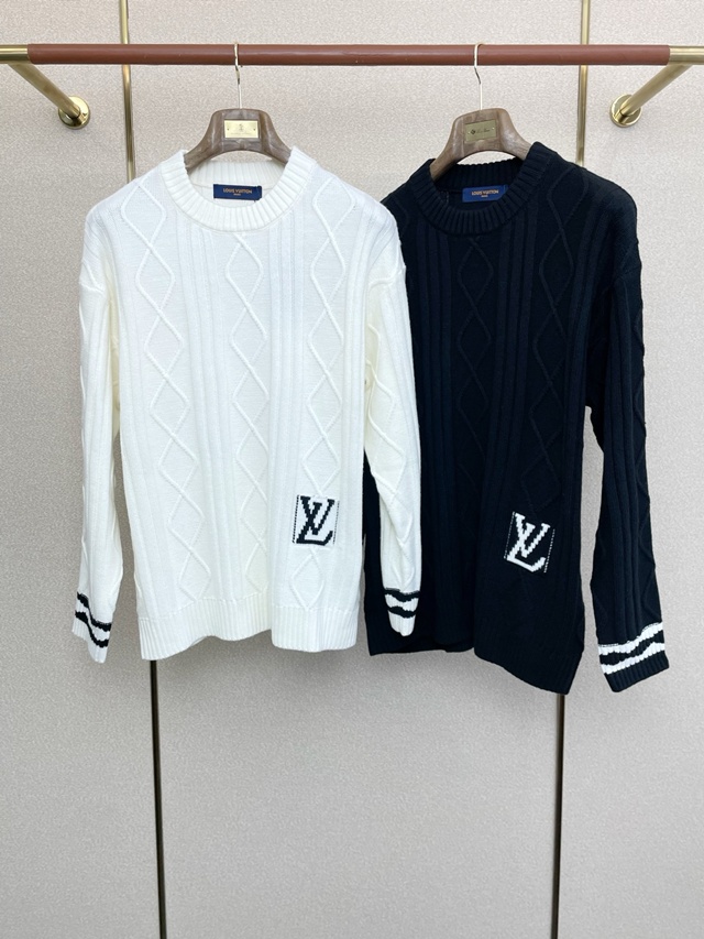 루이비통 크루넥 라운드 니트 2칼라