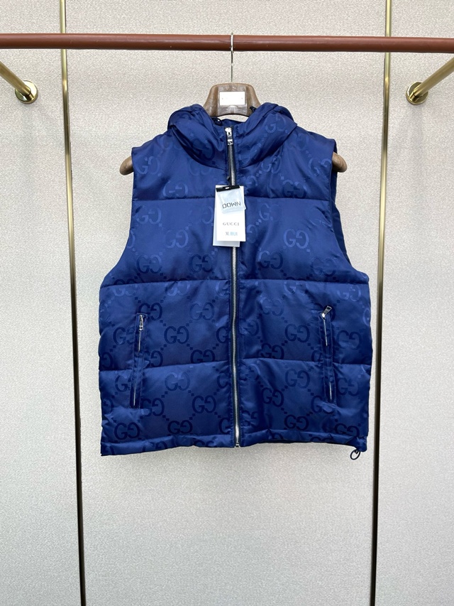구찌 점보 GG 캔버스 다운 베스트 패딩 조끼 698715