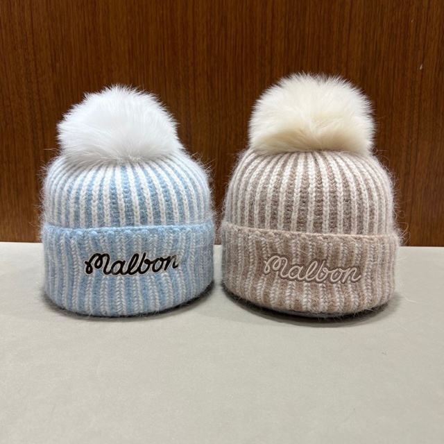 말본 여성 비니 겨울 털모자 방한 모자 2칼라