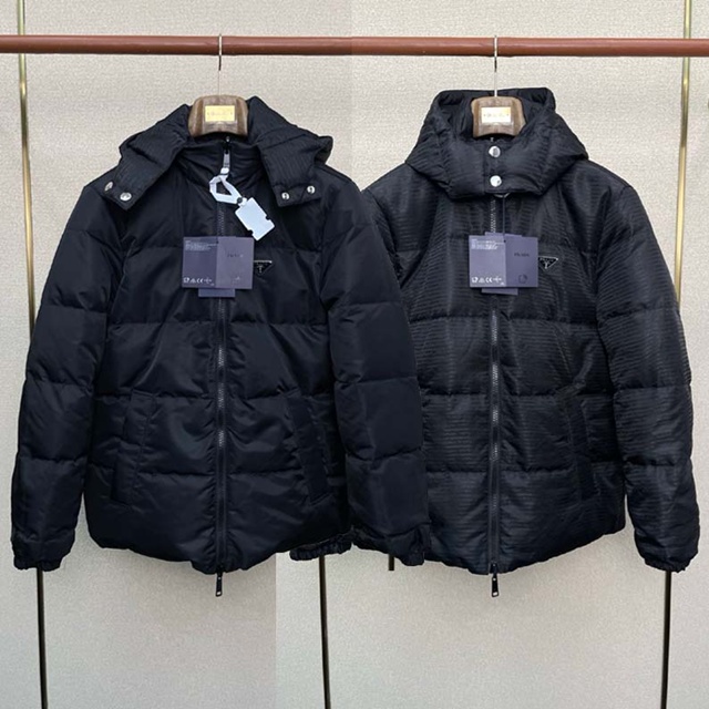 프라다 리버서블 후드 다운 재킷 패딩