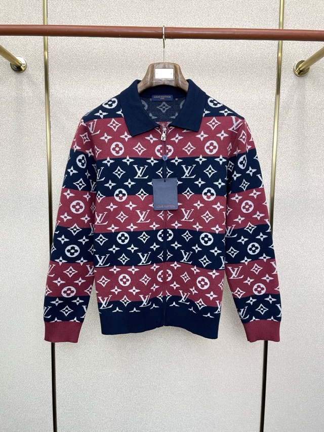 루이비통 카라 니트 집업 가디건