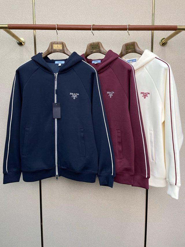 프라다 후드 집업 트레이닝 자켓 3칼라