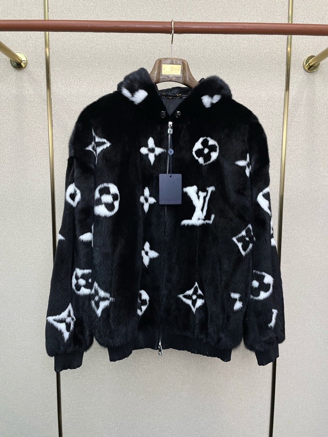 루이비통 모노그램 밍크퍼 지퍼 후디