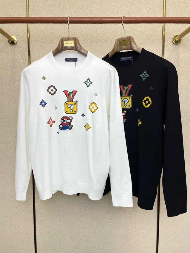 루이비통 마리오 티셔츠 라운드 니트 스웨터 2칼라