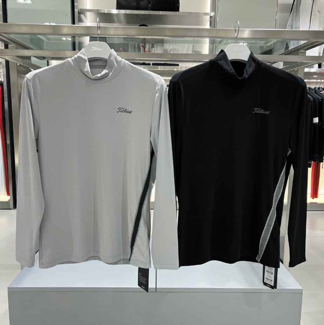 타이틀리스트 하이넥 남성 기모 이너 긴팔티 2칼라