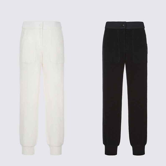 지포어 여성 부클 조거 팬츠 바지 2칼라