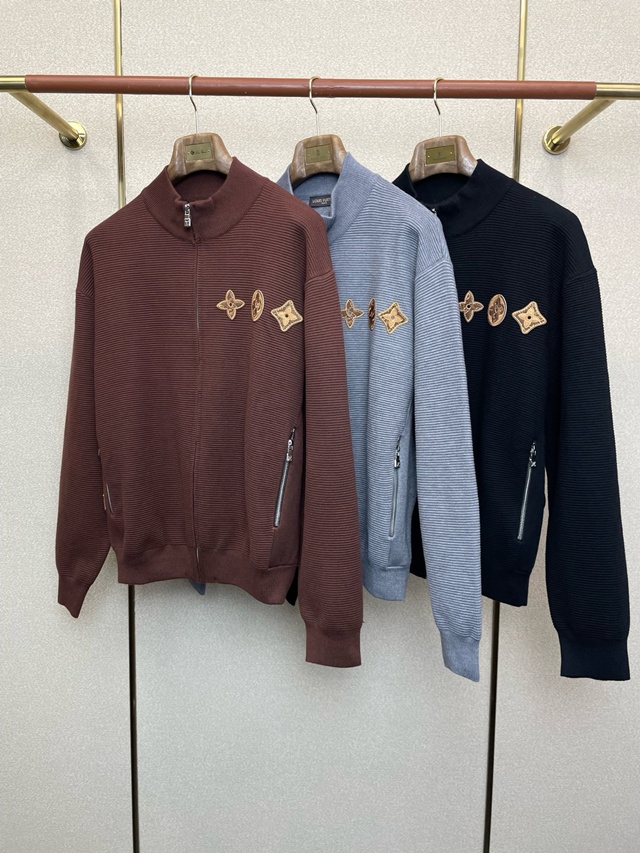 루이비통 니트 집업 가디건 3칼라