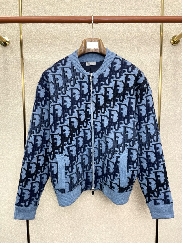 디올 오블리크 니트 집업 가디건