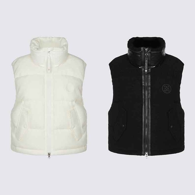 지포어 여성 부클 다운 베스트 패딩 조끼 2칼라